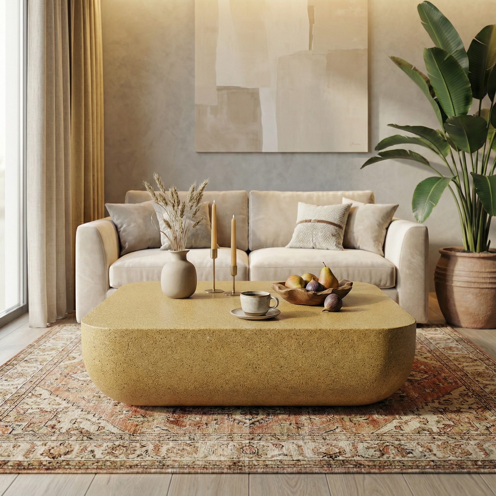 CURVE Hafif Beton Orta Sehpa